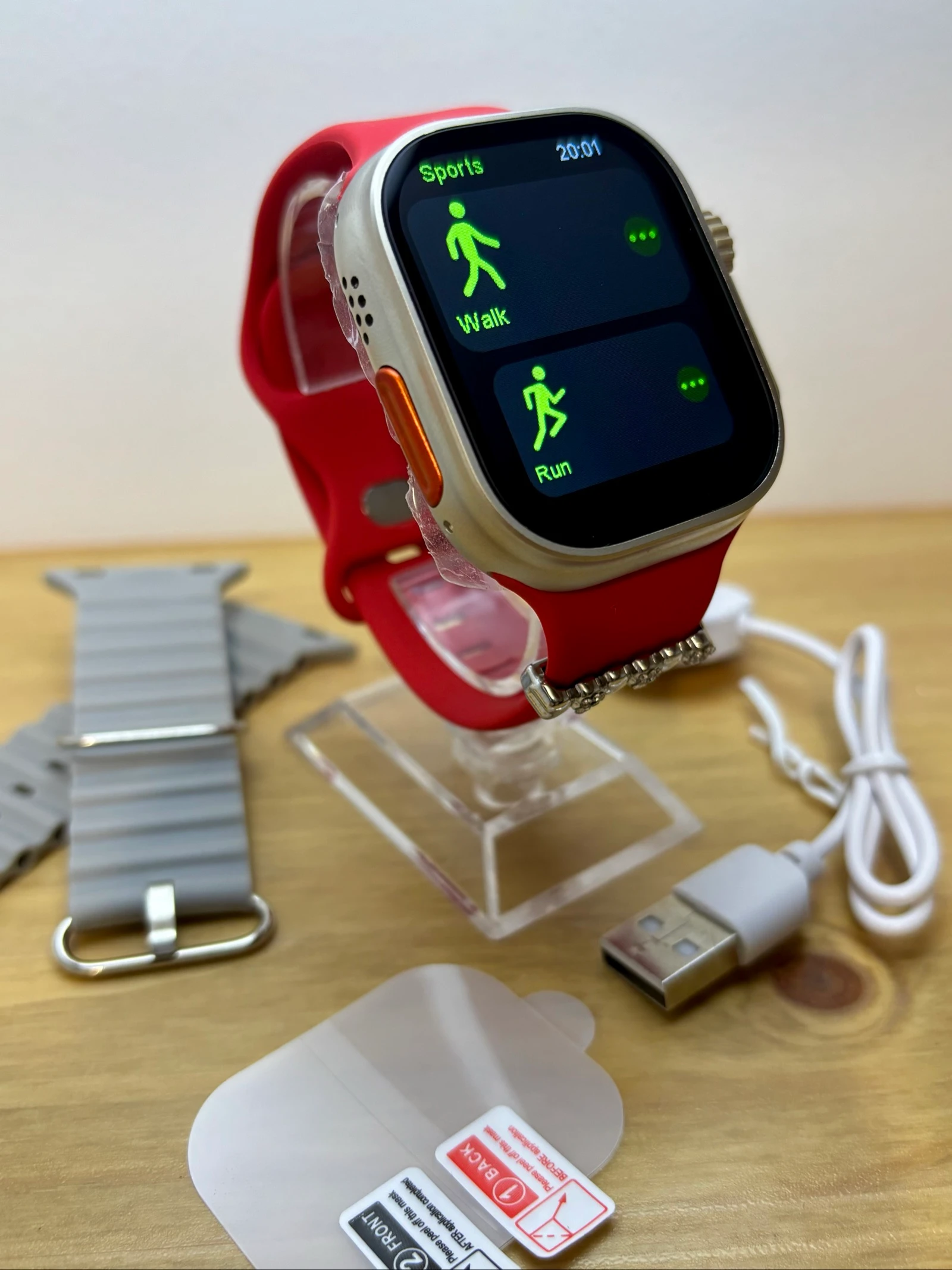Relógio inteligente T10 Ultra 2 com pulseira vermelha de 45 mm – photo 8
